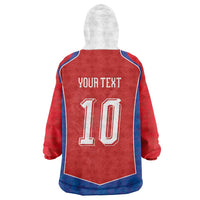 Custom Czechia National Football Wearable Blanket Hoodie Halftone Lion Graphic T90 Style