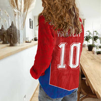 Custom Czechia National Football Women Casual Shirt Halftone Lion Graphic T90 Style