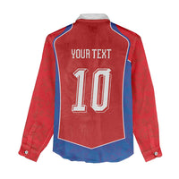 Custom Czechia National Football Women Casual Shirt Halftone Lion Graphic T90 Style