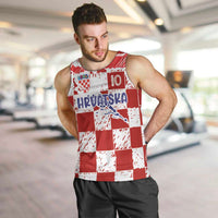Custom Hrvatska National Football Men Tank Top Checkerboard Sketch Style