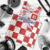 Custom Hrvatska National Football Men Tank Top Checkerboard Sketch Style