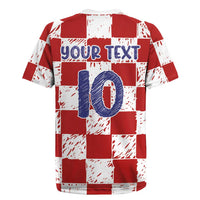 Custom Hrvatska National Football Rugby Jersey Checkerboard Sketch Style