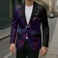 Custom France National Football Blazer Les Bleus Feather Pattern Abstract Fleur-De-Lis Art