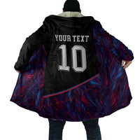 Custom France National Football Cloak Les Bleus Feather Pattern Abstract Fleur-De-Lis Art