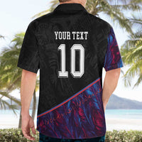 Custom France National Football Hawaiian Shirt Les Bleus Feather Pattern Abstract Fleur-De-Lis Art