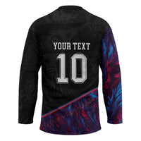 Custom France National Football Hockey Jersey Les Bleus Feather Pattern Abstract Fleur-De-Lis Art