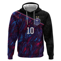 Custom France National Football Hoodie Les Bleus Feather Pattern Abstract Fleur-De-Lis Art