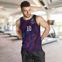 Custom France National Football Men Tank Top Les Bleus Feather Pattern Abstract Fleur-De-Lis Art
