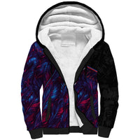 Custom France National Football Sherpa Hoodie Les Bleus Feather Pattern Abstract Fleur-De-Lis Art