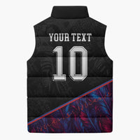 Custom France National Football Sleeveless Puffer Jacket Les Bleus Feather Pattern Abstract Fleur-De-Lis Art