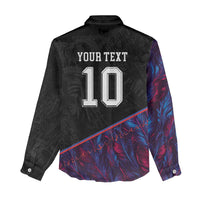 Custom France National Football Women Casual Shirt Les Bleus Feather Pattern Abstract Fleur-De-Lis Art