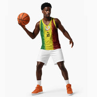 Custom Senegal National Football Basketball Jersey Lions Of Teranga Leopard Print Tribal Flag Graphic