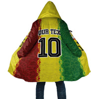 Custom Senegal National Football Cloak Lions Of Teranga Leopard Print Tribal Flag Graphic