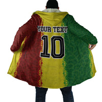 Custom Senegal National Football Cloak Lions Of Teranga Leopard Print Tribal Flag Graphic
