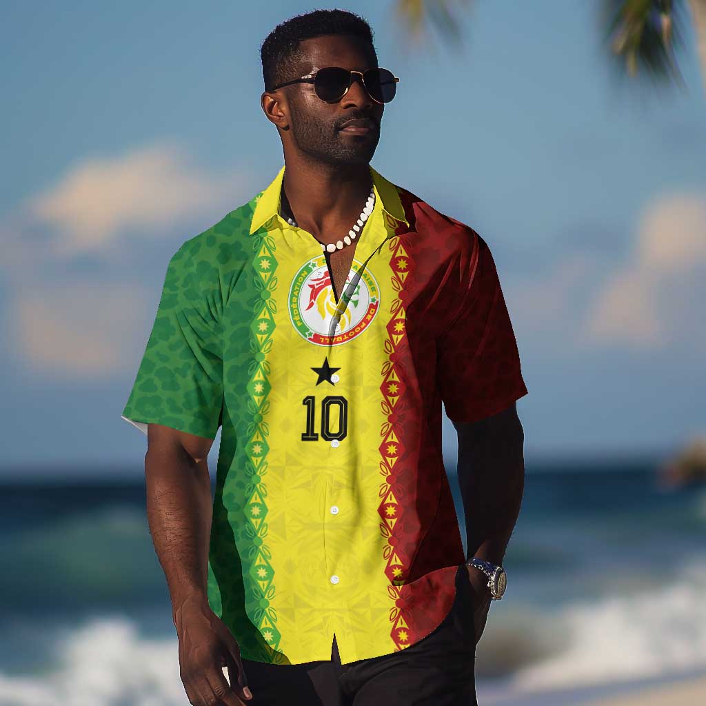 Custom Senegal National Football Hawaiian Shirt Lions Of Teranga Leopard Print Tribal Flag Graphic