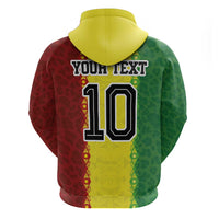 Custom Senegal National Football Hoodie Lions Of Teranga Leopard Print Tribal Flag Graphic