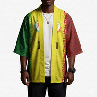 Custom Senegal National Football Kimono Lions Of Teranga Leopard Print Tribal Flag Graphic