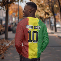 Custom Senegal National Football Sweatshirt Lions Of Teranga Leopard Print Tribal Flag Graphic
