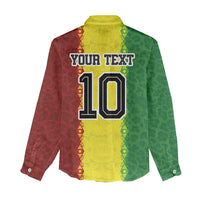 Custom Senegal National Football Women Casual Shirt Lions Of Teranga Leopard Print Tribal Flag Graphic