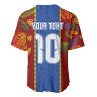 Custom DR Congo National Football Baseball Jersey The Leopards Tropical Jungle Leaf Botanical Art