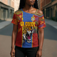 Custom DR Congo National Football Cross Shoulder Shirt The Leopards Tropical Jungle Leaf Botanical Art