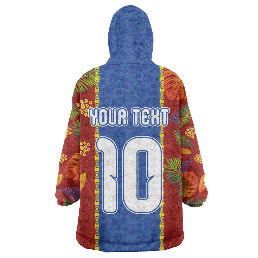 Custom DR Congo National Football Kid Wearable Blanket Hoodie The Leopards Tropical Jungle Leaf Botanical Art