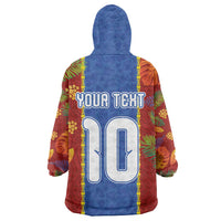 Custom DR Congo National Football Kid Wearable Blanket Hoodie The Leopards Tropical Jungle Leaf Botanical Art