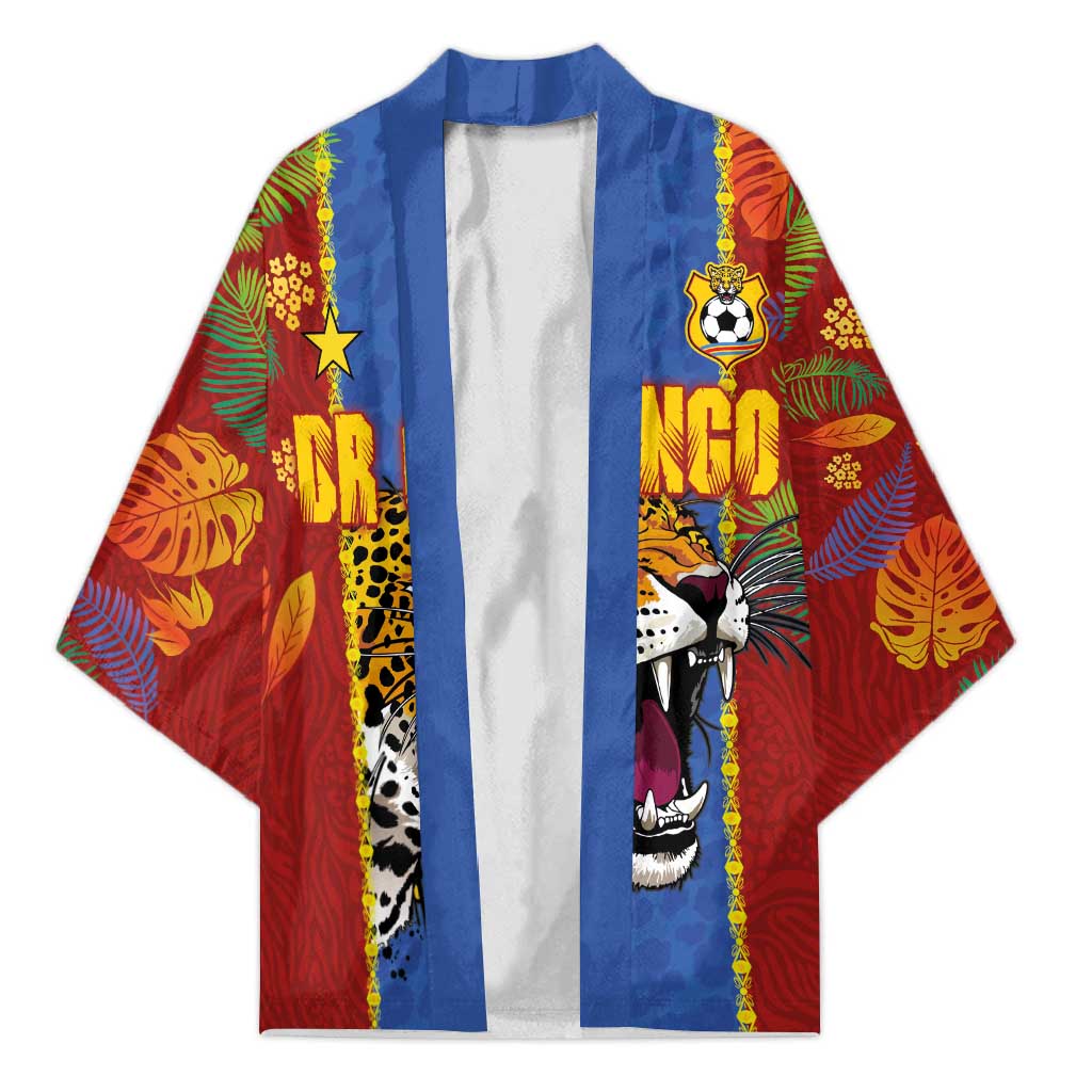 Custom DR Congo National Football Kimono The Leopards Tropical Jungle Leaf Botanical Art
