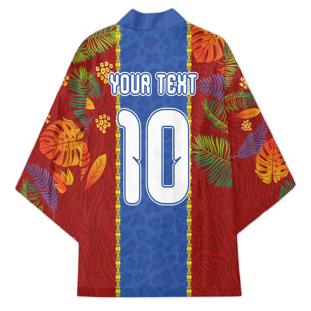 Custom DR Congo National Football Kimono The Leopards Tropical Jungle Leaf Botanical Art