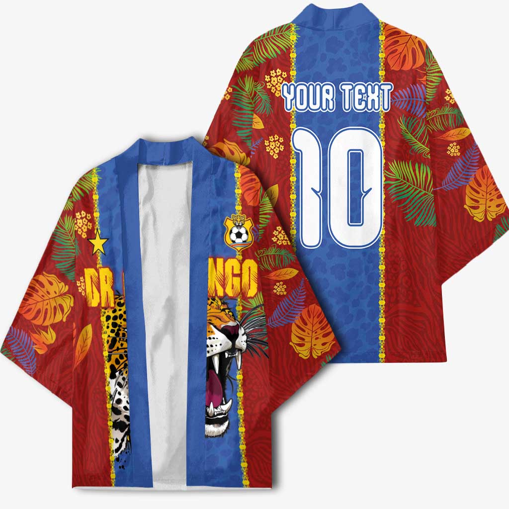 Custom DR Congo National Football Kimono The Leopards Tropical Jungle Leaf Botanical Art