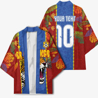 Custom DR Congo National Football Kimono The Leopards Tropical Jungle Leaf Botanical Art