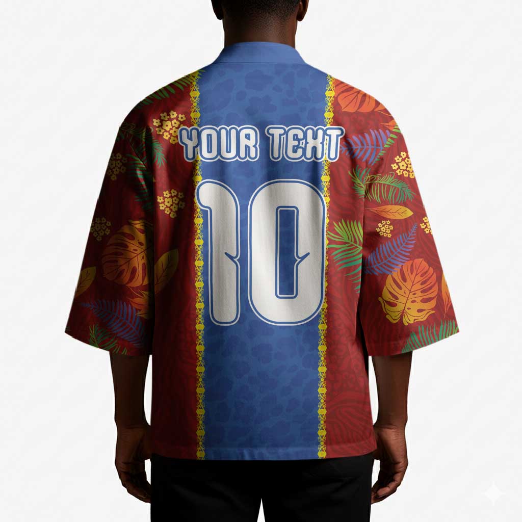 Custom DR Congo National Football Kimono The Leopards Tropical Jungle Leaf Botanical Art