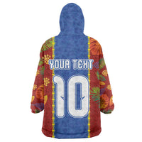 Custom DR Congo National Football Wearable Blanket Hoodie The Leopards Tropical Jungle Leaf Botanical Art