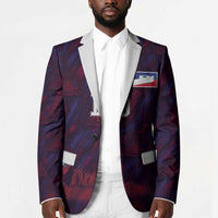 Custom Haiti National Football Blazer Les Grenadiers Feather Pattern Coat Of Arms Art