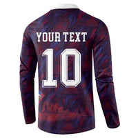 Custom Haiti National Football Button Sweatshirt Les Grenadiers Feather Pattern Coat Of Arms Art