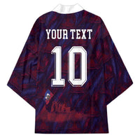 Custom Haiti National Football Kimono Les Grenadiers Feather Pattern Coat Of Arms Art