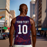 Custom Haiti National Football Men Tank Top Les Grenadiers Feather Pattern Coat Of Arms Art