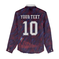 Custom Haiti National Football Women Casual Shirt Les Grenadiers Feather Pattern Coat Of Arms Art