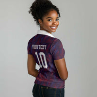 Custom Haiti National Football Women Polo Shirt Les Grenadiers Feather Pattern Coat Of Arms Art