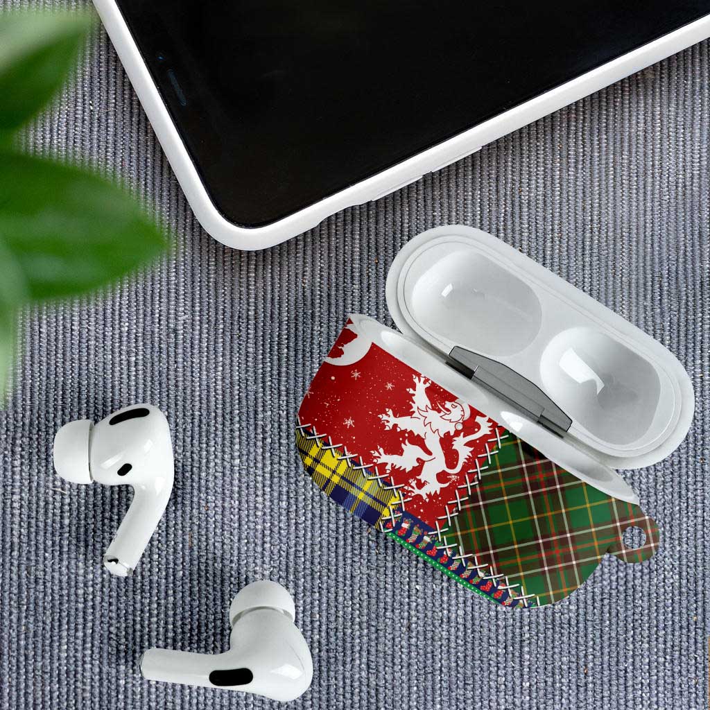 Scottish Christmas AirPods Case Scotland Lion and Xmas Elements Patch Style - Wonder Print Shop