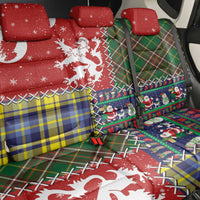 Scottish Christmas Back Car Seat Cover Scotland Lion and Xmas Elements Patch Style - Wonder Print Shop