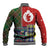 Scottish Christmas Baseball Jacket Scotland Lion and Xmas Elements Patch Style - Wonder Print Shop