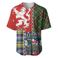 Scottish Christmas Baseball Jersey Scotland Lion and Xmas Elements Patch Style - Wonder Print Shop