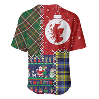 Scottish Christmas Baseball Jersey Scotland Lion and Xmas Elements Patch Style - Wonder Print Shop