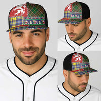 Scottish Christmas Baseball Net Cap Scotland Lion and Xmas Elements Patch Style - Wonder Print Shop