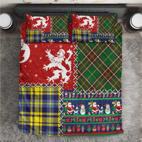 Scottish Christmas Bedding Set Scotland Lion and Xmas Elements Patch Style - Wonder Print Shop
