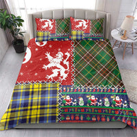 Scottish Christmas Bedding Set Scotland Lion and Xmas Elements Patch Style - Wonder Print Shop