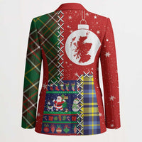 Scottish Christmas Blazer Scotland Lion and Xmas Elements Patch Style - Wonder Print Shop