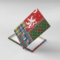 Scottish Christmas Canvas Wall Art Scotland Lion and Xmas Elements Patch Style - Wonder Print Shop