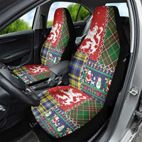 Scottish Christmas Car Seat Cover Scotland Lion and Xmas Elements Patch Style - Wonder Print Shop